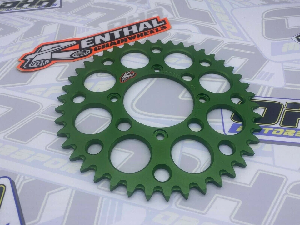 Piñón trasero de pruebas Renthal para Beta Rev3/Evo 125-300 2003-2021 - verde 43T Foto 1 de 1