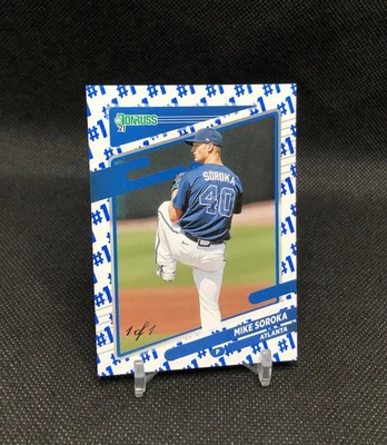 TRUE 1/1! 2021 Donruss Baseball Mike Soroka #1 ONE OF ONE SSP 1 OF 1 No. 102 📈 - Image 1 of 4