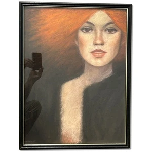 Mary Kosowski Ginger Girl's Pastel Portrait Mary Kosowski 26x20 Framed Vintage - Picture 1 of 11