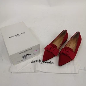 BNIB Russell & Bromley Paris Pointy Shoe Red Suede Size 39 RRP £195 (#H1/11) - Picture 1 of 6