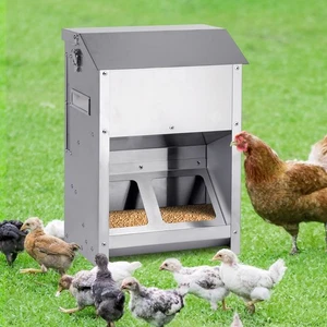 9kg Automatischer Hühnerfütterer Kein Abfall Edelstahl Metall Geflügel Feeder... - Bild 1 von 7