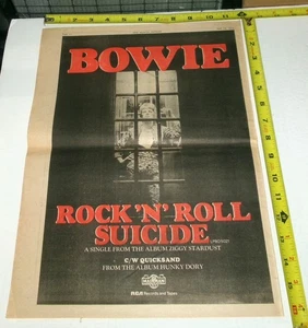 DAVID BOWIE Vintage Single Album AD Advert 1974 Rock n Roll Suicide Ziggy #2 - Picture 1 of 1