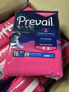 144 QTY LOT 9 PACK Prevail Long Moderate Absorbency Incontinence Pads - Picture 1 of 3