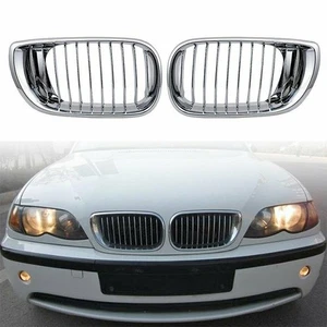 Chrome Front Kidney Grill Grille For BMW E46 4D 320i 325i 325Xi 330i 330Xi jd - Picture 1 of 5