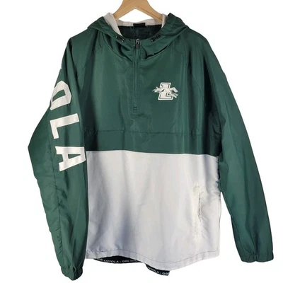 Винтажный Loyola Greyhounds NCAA 1/2 молнии Anorak ветровка куртка с капюшоном пуловер XXL - Изображение 1 из 4