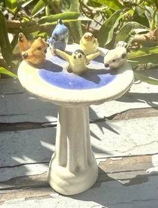 HTF Retired Hagen Renaker Birdbath W/5 Attached Birds 2.5" EUC - Picture 1 of 15