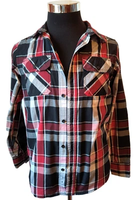 Рубашка Hawk на пуговицах спереди для мальчиков/подростков размер XL многоцветная клетчатая хлопковая смесь - Изображение 1 из 4