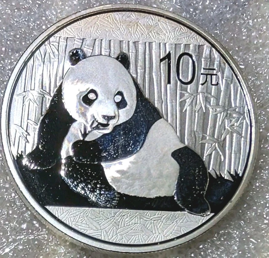 Moneda de plata fina Chinese Panda 2015 1 oz troy 31,1 gm .999 prueba Foto 1 de 4
