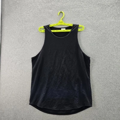 Camiseta sin mangas BYLT para hombre L negra ropa deportiva sin mangas corte caído Foto 1 de 4