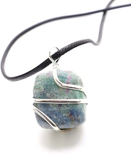 Ruby Fuchsite Crystal Necklace With Cord - Picture 1 of 6