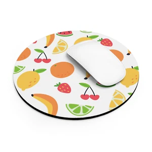 Colorful Fruit Pattern Mousepad - 7.5 inch circle mat - Fruit Art Colorful Gift - Picture 1 of 4