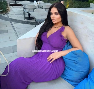 ZARA women's M Medium Purple Strappy Midi Dress NWT - Picture 1 of 23
