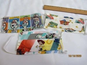3 TOY STORY, JESSE, BUZZ, FORKY, WOODY THREE Adult Face Mask w Elastic    DISNEY - Picture 1 of 4