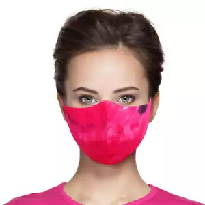 Fuchsia und schwarze Batik Maske - Bild 1 von 2