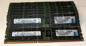 SAMSUNG M393B1K70CH0-CH9Q5 8 GB PC3-10600R memoria server HP P/N 500205-171 - Foto 1 di 2
