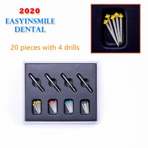 EASYINSMILE 20Pc Dental Quartz Glass Fiber Resin Post With 4 Drills Screw Thread - Picture 1 of 11