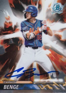 Carson Benge Signed 2024 Bowman Chrome Draft Plasma Power Card Mets #7 Prospect! - Picture 1 of 5