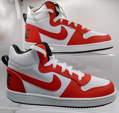 Nike Court Borough Mid Tops unisex taglia 5 in rosso e bianco.