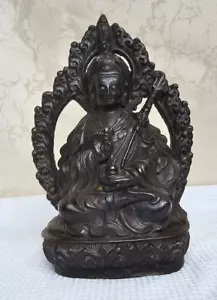 ANTIQUE Padmasambhava Bronze Buddhism Sculpture Buddha Statue Original Figurine - Picture 1 of 9