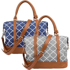 Women Canvas Duffle Bag Short Travel Weekender Overnight Bags Large Capacity US - Picture 1 of 18