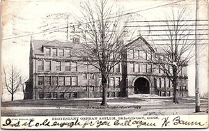 1906 Postcard Protestant Orphan Asylum Bridgeport Connecticut CT Glitter Accents - Picture 1 of 2