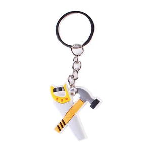 Simple PVC Keychain Construction Machinery Hammer And Saw Hanging Bag Keychains - Picture 1 of 1
