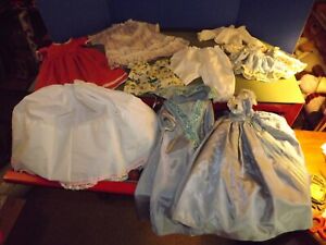 Lot 9 pieces Vintage Doll Clothes includes Madame Alexander Cornelia Dress/Coat