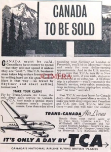 'TCA' Trans Canada Air Lines Vintage ADVERT : Small 1950 Print 670/77 - Picture 1 of 1