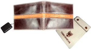 T. Marcus KALBSLEDER GELDBÖRSE FALTBAR RFID-Schutz pflanzlich gegerbt STRAUß  - Bild 1 von 8