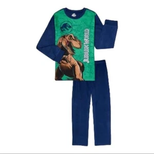Jurassic World Boys 2 Piece Flannel Pajama Set Size 4/5 - Picture 1 of 9