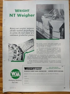 Wright Machinery Co Durham NC NT Weigher 1961 Print Ad - Picture 1 of 1