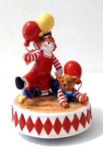 Schmid Raggedy Andy Bär Ballons Keramik Geburtstag Spieluhr Playmates Vintage Figur - Bild 1 von 12