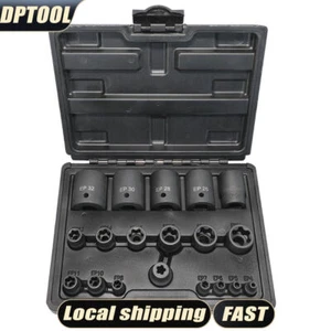 19pc E Torx Socket Set 1/4" 3/8" 1/2" Drive Female External Star Sockets E4-E32 - Picture 1 of 8