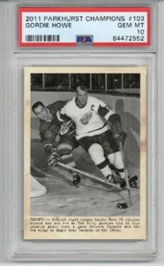 2011 PARKHURST CHAMPIONS #103 GORDIE HOWE CARD RED WINGS PSA 10 LOW POP 1 RARE - Picture 1 of 2