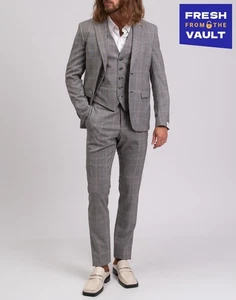 RRP€807 MANUEL RITZ Wool 3 Piece Suit Mismatch Size IT46-48 Glen Plaid Pattern - Picture 1 of 11