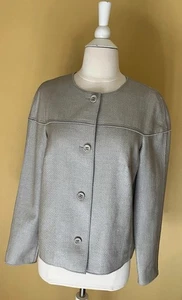 Chaqueta Worth New York Botón Frontal Bolsillo Lateral Ranura S Oyster Claro Avena Taupe - Imagen 1 de 10