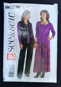 See & Sew 3943 Misses Vest, Top, Skirt, Pants Easy 2003 Pattern size 14-18 Uncut - Picture 1 of 2