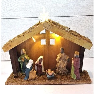 Nativity Scene 6pc W/Lights - Picture 1 of 8