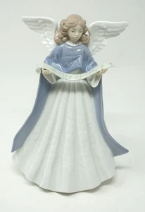 Lladro Angel With Scroll Tree Topper 7" Blue Figurine With Original Box 5962 - Picture 1 of 7