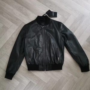 CNC Costume NATIONAL sheepskin Leather Black Bomber Jacket size, M UNISEX - Picture 1 of 6