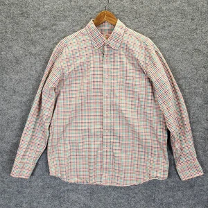 Alan Flusser Shirt Mens Large Multicolor Gingham Button Down Long Sleeve Cotton - Picture 1 of 11