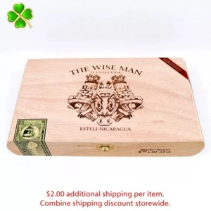 Caja de cigarros de madera vacía The Wise Man El Gueguense Macho Raton 12' x 6,75" x 2" - Imagen 1 de 12