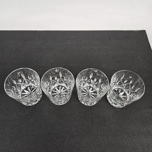 Set Of 4 Crystal Whiskey Glasses With Intricate Cut Design For Elegant Home Bar - Picture 1 of 6