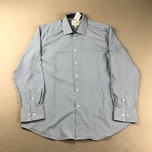 Construct Shirt Mens XL Blue Checked Slim Fit Cooling Comfort Long Sleeves NWT - Picture 1 of 11