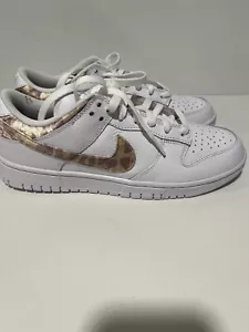 NIKE Dunk White/animal print Men’s Size 9.5 Fj2253-901 Please Read - Picture 1 of 12