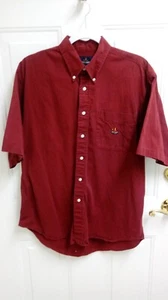 IVY CREW MENS SHIRT, BURGUNDY, SZ.L, BUTTON DOWN COLLAR, USED, VGC,100% COTTON - Picture 1 of 3