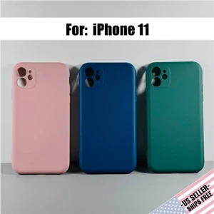 SET OF 3 Silicone Covers for iPhone 11: PINK, NAVY BLUE, GREEN | Ultra Slim - Picture 1 of 20