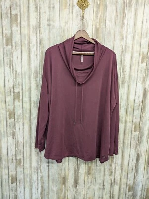 Calvin Klein Women's Performance Cowl Neck Sweatshirt Purple Pink Athleisure 2X - Image 1 of 4