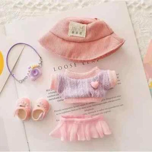 Mini vestiti bambola accessori vestito per bambola cotone Labubu felpa con cappuccio gonna panno - Foto 1 di 14