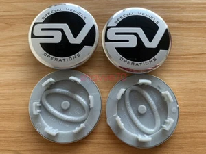 4x 63mm LAND ROVER SPECIAL VEHICLE OPERATIONS SV CENTER WHEEL CAPS COVER BADGE - Picture 1 of 1
